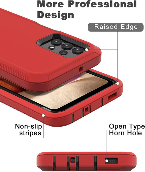 Shockproof Dustproof Case for Samsung Galaxy A32 5G, for iPhone Samsung Galaxy A32 5G (Red)