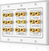 16 Banana Post and 2 RCA Speaker Wall Plate for Home Theater Audio, Compatible with 5 6 7.1/7.2 or 8.1/8.2 Subwoofers