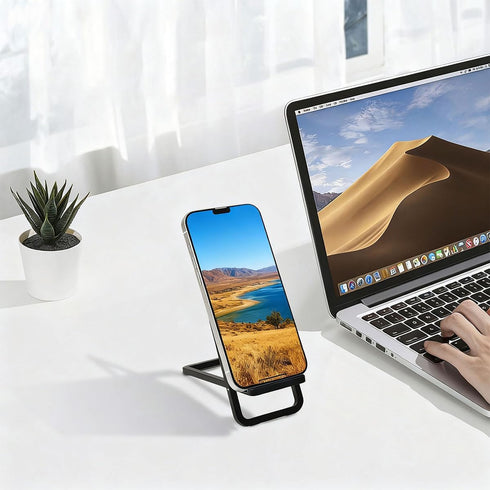 LEBUWOQ 1 Pack 17 16 15 14 13 12 11 (1) Portable Phone Stand for Desk, Cell Phone Stand Foldable Aluminum Cell Phone