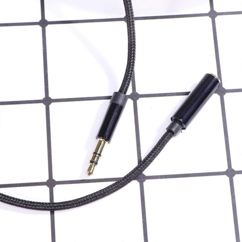 Healifty 3 Meter Cord Microphone Headphone Mic 3.5mm Extension Cable for Speakers, Cellphones, and Computers (Black)