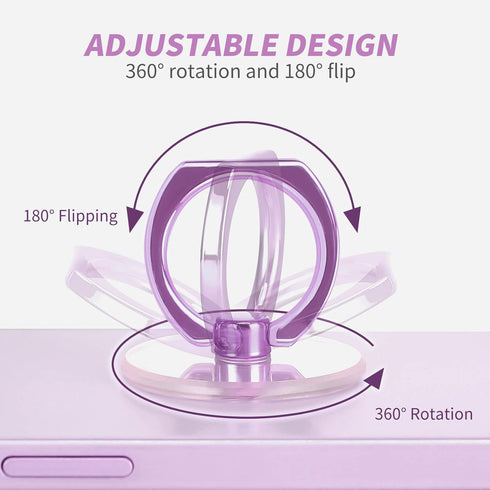 Jsoerpay 2 Pack 360Rotation Clear Phone Ring Holder, Transparent Cell Phone Ring Grip Finger Ring Stand, Phone
