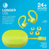 JLab Go Air Sport True Wireless Earbuds - Yellow, Featuring C3 Clear Calling, Secure Earhook Design, 32+ Hour Playtime