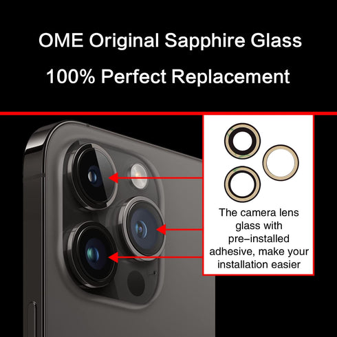 ASDAWN Back Rear Camera Lens Glass Replacement for iPhone 14 Pro Max 6.7 Inches with Pre-Installed Adhesive & Repair