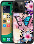 ZHEGAILIAN Pink Blue Butterfly Case for iPhone 15 Pro Max, 6.7-inch, Soft TPU, Non-Slip, Shock Absorption Cover for