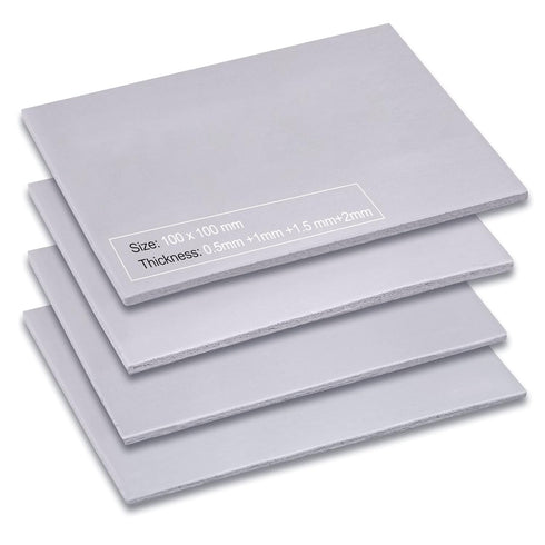 4 Pack 13W/m.K Thermal Pads, 100 x 100mm Silicone Cooling Pad for PC Laptop PS4, Non Conductive Heat Resistance