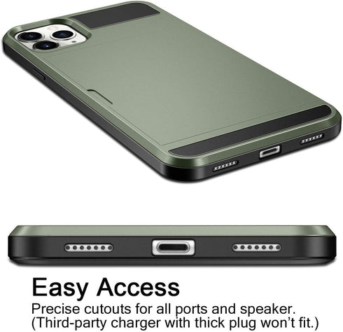 Vofolen Case for iPhone 11 Pro, Wallet with Credit Card Holder Slot, Anti-Scratch Dual Layer Protective Cover, Midnight