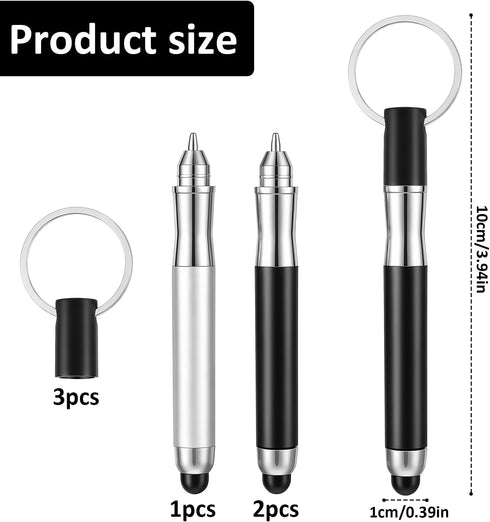 QFGasre 3 Pcs Mini Stylus Pen with Keyring Loop, Portable Capacitive Stylus Touchscreen Devices Universal Keychain Pens