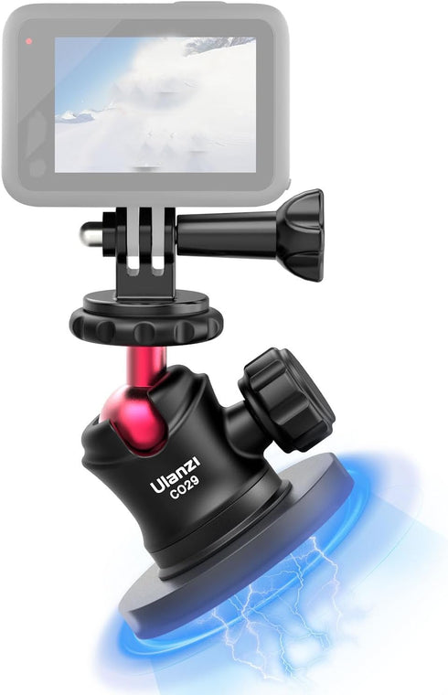 ULANZI Magnetic Camera Mount for GoPro, Strong Magnetic Mount with 360° Rotation Ball Head, Compatible with GoPro Hero