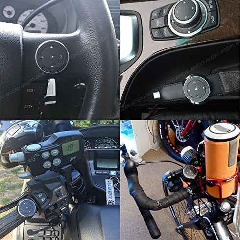 Wireless Bluetooth Media Button Remote Selfie Control for Car Motorcycle Steering Wheel Music for iPhone or Android