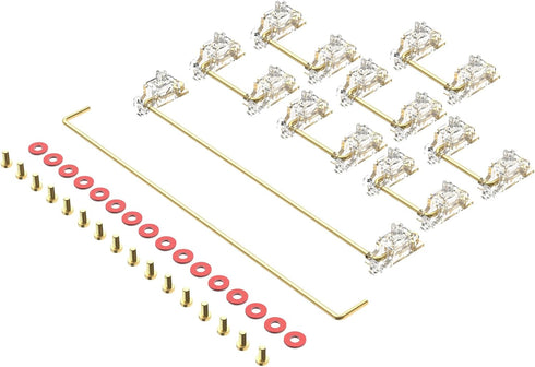 Stabilizer V2, Screw in Stabilizers with 2u 6.25u 7u Wires for Mechanical Keyboards (V2 Clear 100% Kit)