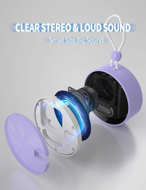 INSMY C12 IPX7 Waterproof Shower Bluetooth Speaker, Portable Small Speaker, Speakers Bluetooth Wireless Loud Clear