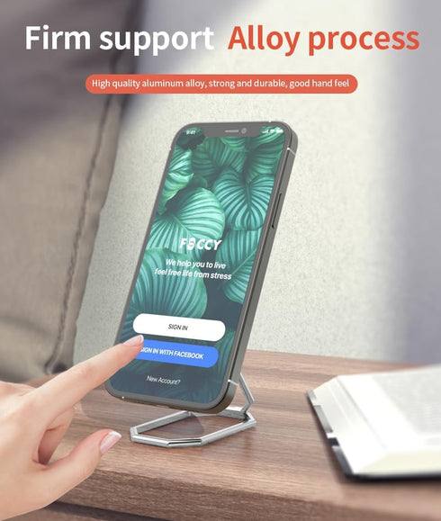 Upgraded Phone Ring Holder Finger Kickstand, 360° Rotation Metal Grip Holder for Magnetic Car Mount, Compatible with