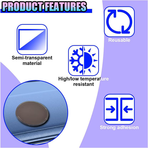 KPFILEH 4PCS Detector(8cm) Car Sticky Gel Pads, Multi-Functional Removable Anti-Slip Magic Gel Mat for Car Dashboard