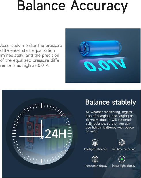 Daly 4S 1A Battery Equalizer with Bluetooth App, Wire Leads, and Compatible Active Balancer for Lithium Battery