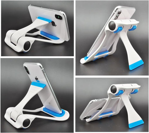 Two Models Multi-Angle Adjustable Universal Portable Cellphone Tablet Stand Holder Mount, Blue