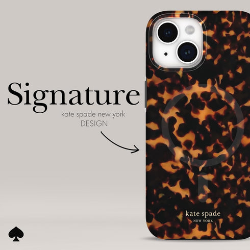Kate Spade New York Tortoiseshell iPhone 15/14/13 Case, Compatible with MagSafe