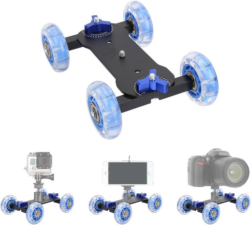 Tiiyee 10KG Camera Slider, Camera Table Dolly Slider Desktop Load Rail Roller Track Capacity Skater Car for DSLR