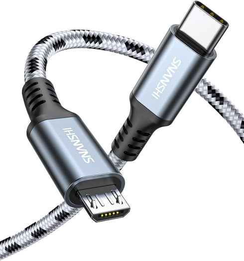 SNANSHI Micro USB to USB C Cable 4FT, USB C to Micro USB Cable, Braided USB-C to Micro USB Charging Cable Support Charge & Data Transfer for Headphone, Phone, Controller,Kindle,DSLR,GPS by SNANSHI