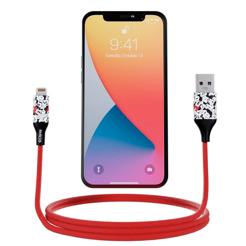 Disney Minnie Mouse 6FT Replacement iPhone Charger, Fast Charging MFI Certified Braided USB Cable Compatible with