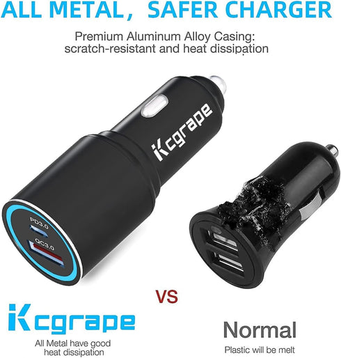 48W Car Charger and Cable for iPhone 15/15 Plus/15 Pro Max/Google Pixel 8/8 Pro/8A 7 7A 6 6A 5 5A/Samsung Galaxy A25 A35 A15 A54 A14 A53 A52/A13 A12/A55 5G,Z Fold 4 5,Super Fast Charging Adapter Plug
