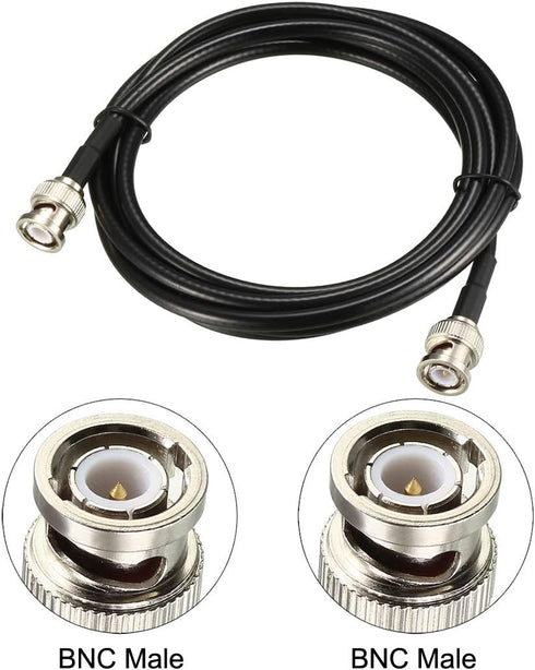 uxcell RG58 Coaxial Cable with BNC Male to BNC Male Connectors, 50 Ohm, 10 Ft