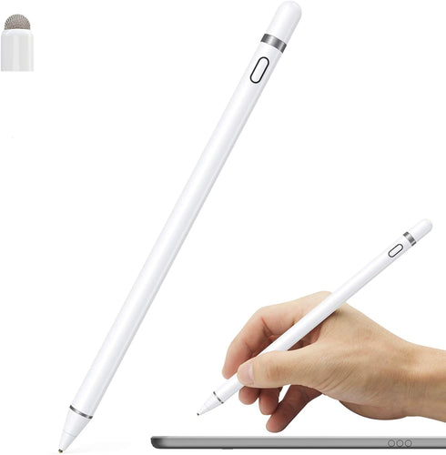 Active Stylus Pen for iOS & Android Touch Screens, Dual Touch Function, Rechargeable for iPad/iPad