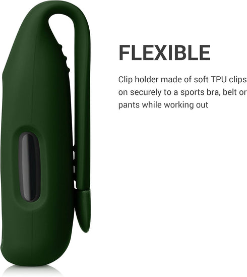 kwmobile 2X Clip Holders - Compatible with Fitbit Inspire 3 / Inspire 2 / Ace 3, Clip-On Replacement Set (Black/Dark
