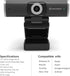 Amcrest 1080P (AWC195-B) Webcam with Microphone for Desktop, Web Cam Computer Camera, Streaming HD USB Web Camera