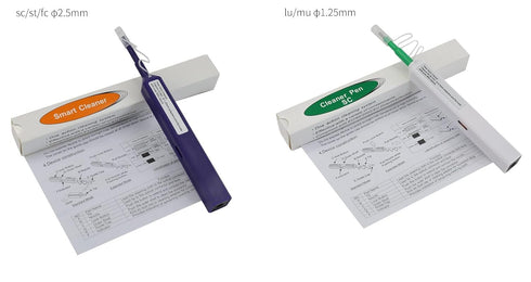 2pcs Fiber Optic Cleaner - 1.25mm LC/MU & 2.5mm SC/F Cleaning Pen for Fiber Optic Connectors
