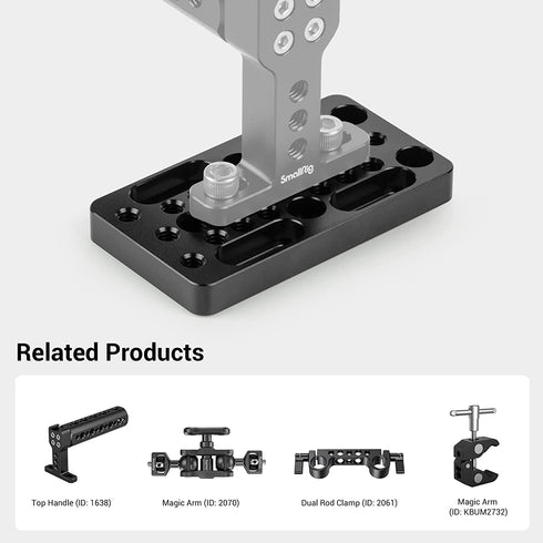 SMALLRIG Switching Plate Camera Easy Plate for Railblocks, Dovetails and Short Rods, Longer Version