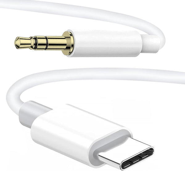 AUX to USB C, USB Type C to 3.5mm Audio Aux Headphone Jack Cable for Car Speaker Compatible with iPhone 15 Pro