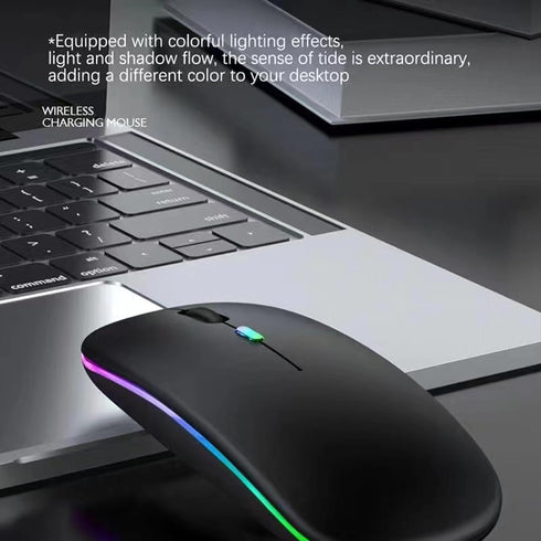 2 Pack Wireless Bluetooth Mouse, LED Dual Mode Rechargeable Silent Slim Laptop Mouse, Portable for Laptop/Desktop