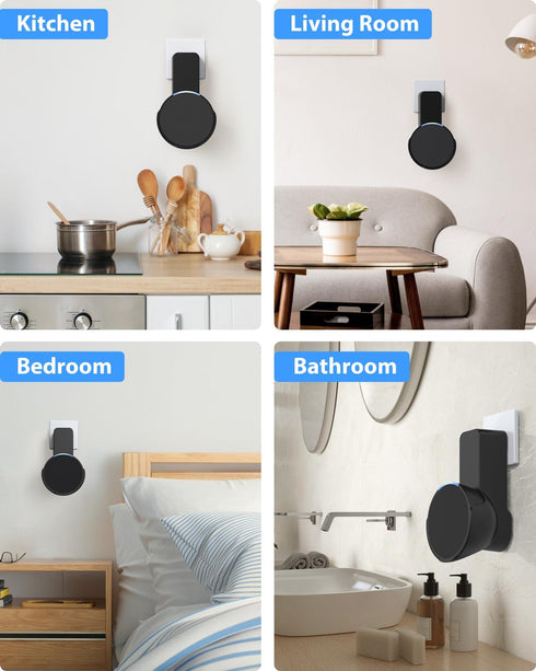 Maxonar Wall Mount for Echo Pop, Wall Mount Speaker Holder Stand, No Screws No Drill Needed, Cable Hidden Storage