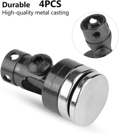 4Pcs SCX10 4WD 1:10 Dilwe Body Post Mount, Aluminum Magnetic Invisible Body Post Mount for RC Car(Black)
