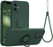 ABITKU iPhone 12 Case Compatible, Silicone with 360° Ring Kickstand Holder (Army Green) Soft Microfiber Cloth 6.1 inch