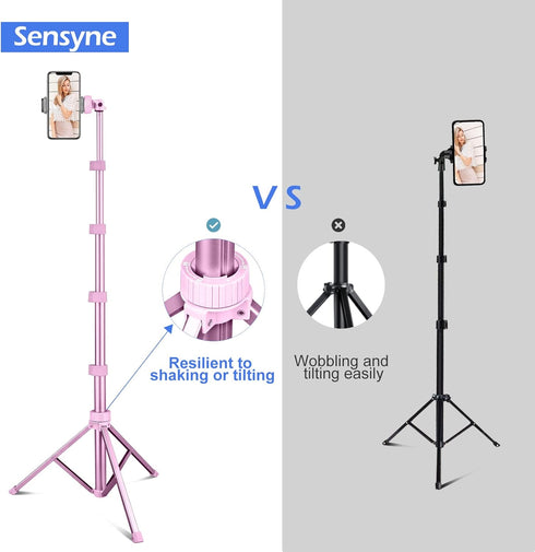 Sensyne 62" Phone Tripod & Selfie Stick, Extendable Stand with Wireless Remote, Compatible with iPhone Android Phone