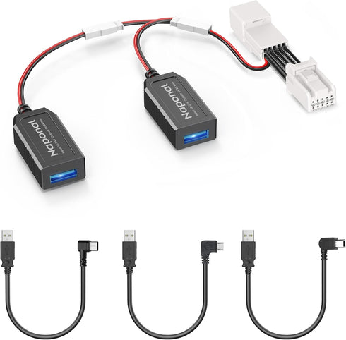 GPS Dash Cam Power Adapter with 10Pin Type C Connector for Select JEEP Cherokee, Dodge Ram, Chrysler Pacifica