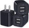 USB Wall Charger, 3 Pack 2.4A Dual Port Charging Block Power Adapter for iPhone 16 15 14 13 12 11 Pro Max