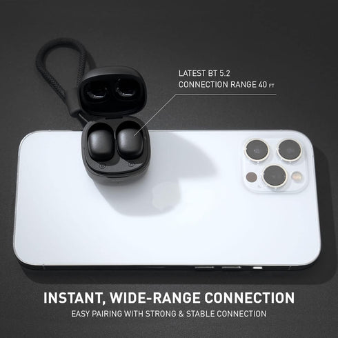 Wireless Ear Buds for Small Ears, 2.5g Lightweight Mini Earbuds, Cute Colors for Women & Kids, Bluetooth 5.3 - Black