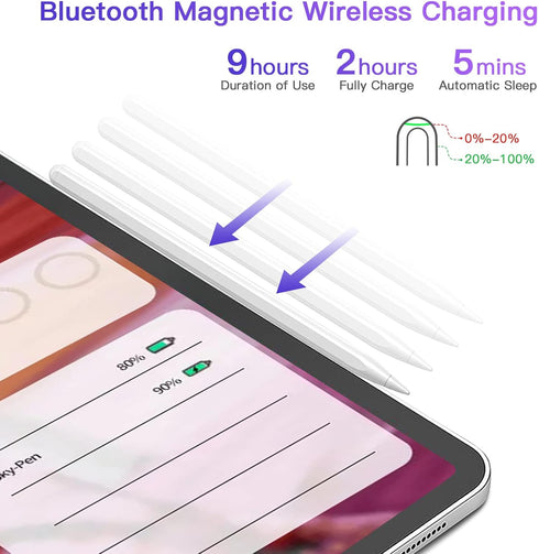 2 Pack Stylus Pen 2nd Generation for iPad Pro with Magnetic Wireless Charging, Active Pen for iPad Models