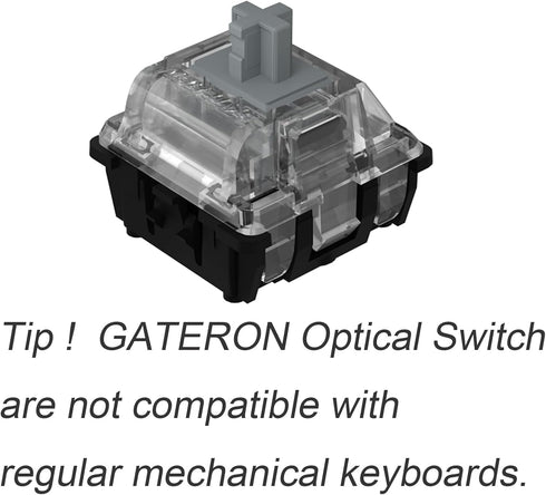 GATERON KS-15 Optical Silver Keyboard Switches, 45gf RGB LED Infrared Path Linear Key Switches for Mechanical Keyboard (35PCS, Silver) by GATERON
