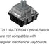 GATERON KS-15 Optical Silver Keyboard Switches, 45gf RGB LED Infrared Path Linear Key Switches for Mechanical Keyboard (35PCS, Silver) by GATERON