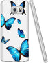 Clear Case Compatible with Galaxy S7 - Cute Soft TPU Shockproof Protective Phone Case Cover, Blue Butterfly