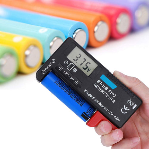 Digital Battery Tester for AAA, 1.2~4.8V 9V Portable Tester for CR2032 6F22 9V 10440 14500 AAA D Batteries