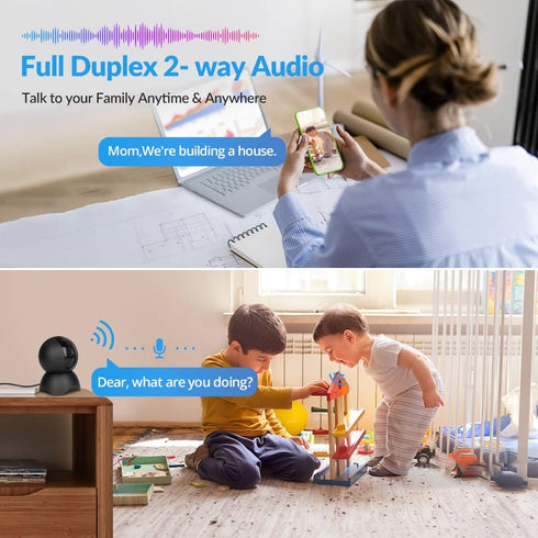 Foscam 5MP WiFi Pet Cameras - 2.4GHz Indoor Baby Monitor with 360° Pan Tilt, Night Vision, AI Human Detection