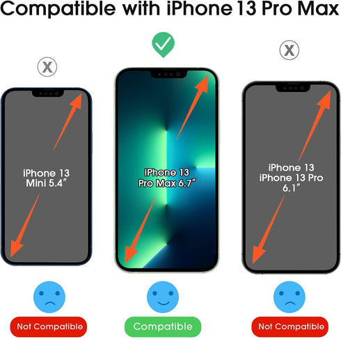 amFiIm iPhone 13 Pro Max 6.7" Tempered Glass Screen & Camera Lens Protector, Easy Installation, Bubble-Free,