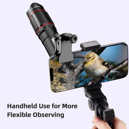 ZJchao 25X 18mm 25mm Cell Phone Zoom Lens, Magnification Eyepiece Objective Len Telephoto Lens Camera Lens with Clamp