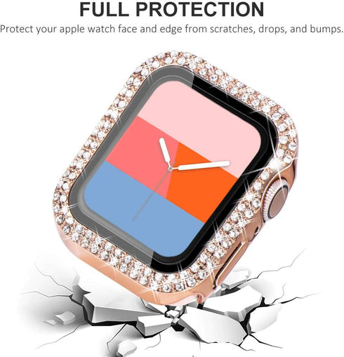KADES Compatible for Bling Apple Watch Protective Case - Built-in Screen Protector for 40mm iWatch Series SE