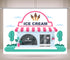 CORFOTO 10x8ft Summer Fabric Ice Cream Shop Backdrop Pink White Striped Awning Brick Building Scene Photography