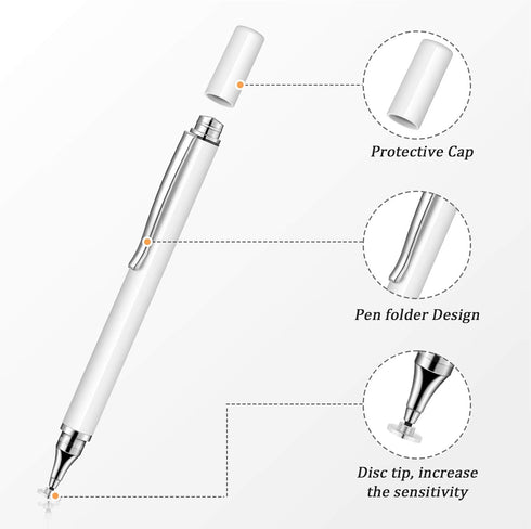 Weewooday 8 Pieces Capacitive Stylus Pens - Universal Disc Stylus for Most Touch Screen Smart Devices